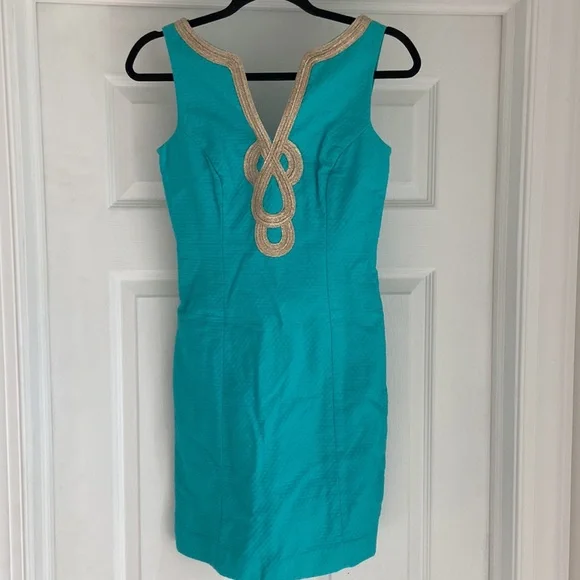 Aqua Green Lily Pulitzer Shift Dress - Picture 3 of 7